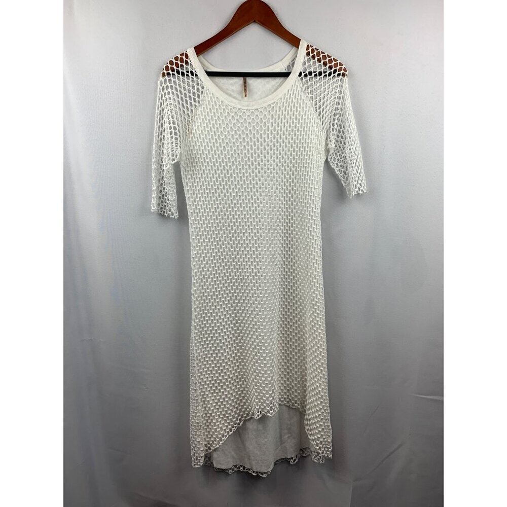 Women’s Pete White Mesh Dress Double Layered Size M